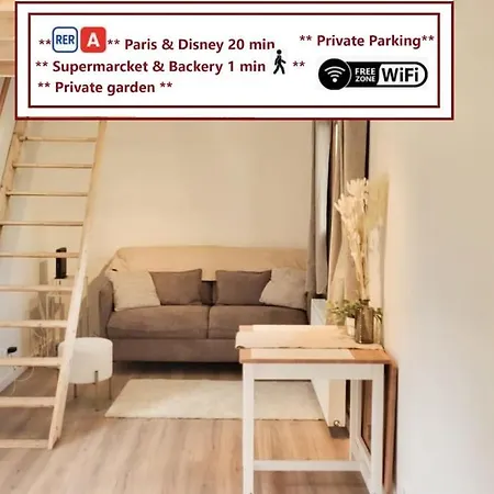 Le Petit Noisy Entre Paris Et Disney, Proche Centrex Avec Jardin Privatif Et Parking Exterior photo